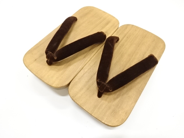 鼻緒ビロード男物桐下駄（23.5センチ）